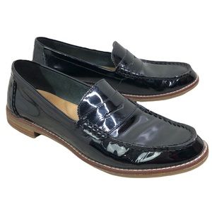 Sperry topsides womens patent glossy leather black loafers size 8.5